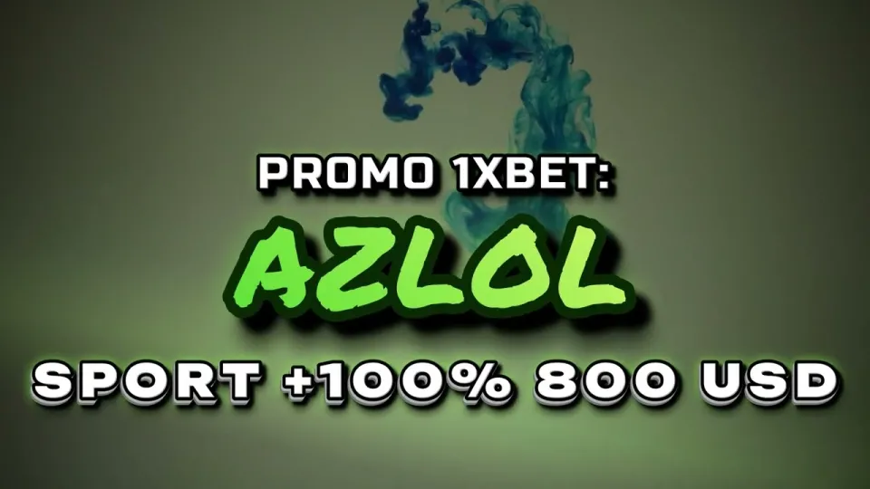 Promo 1xBet code AZLOL gives you a 100% welcome bonus on your first deposit up to $800